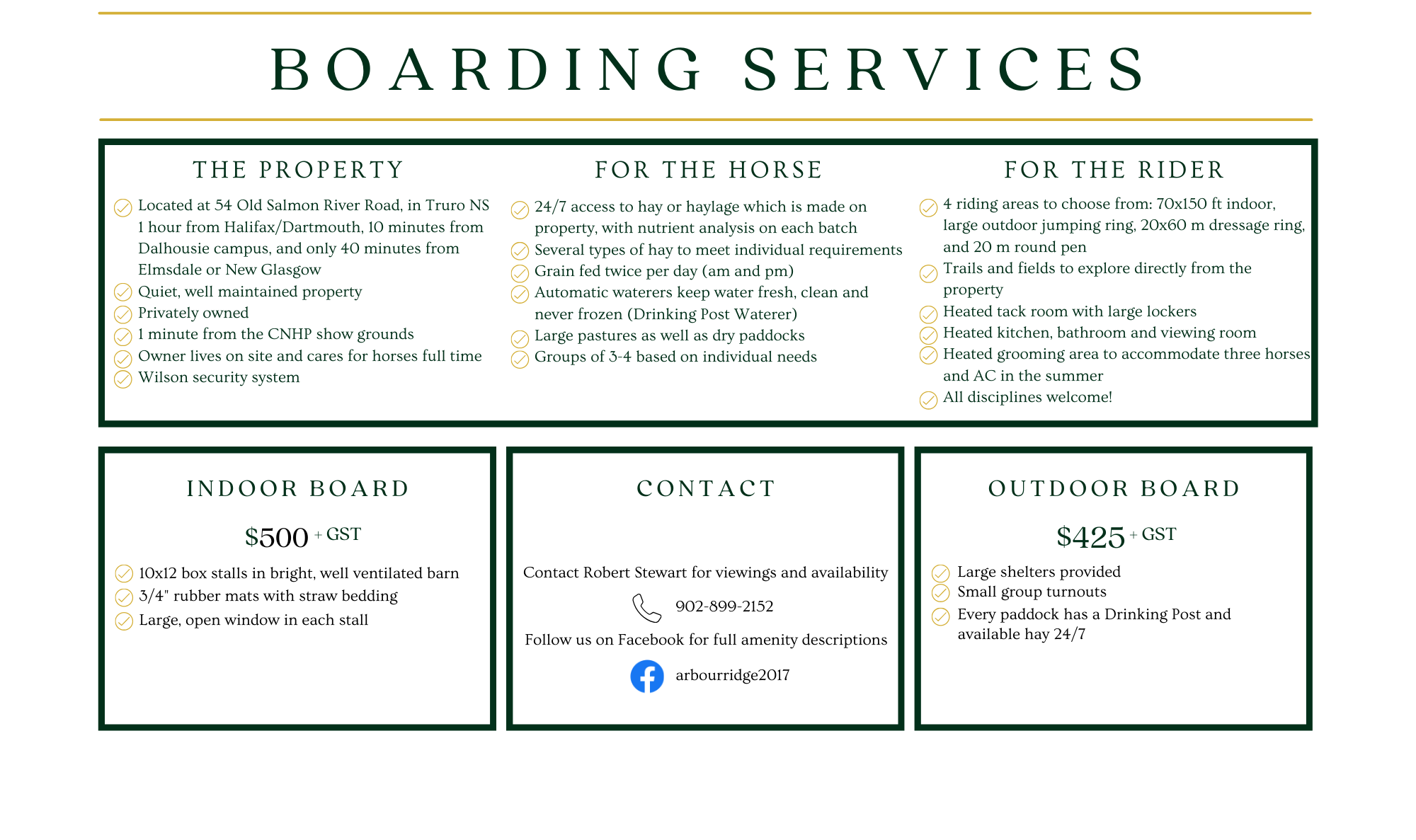 Arbour Ridge Board Prices